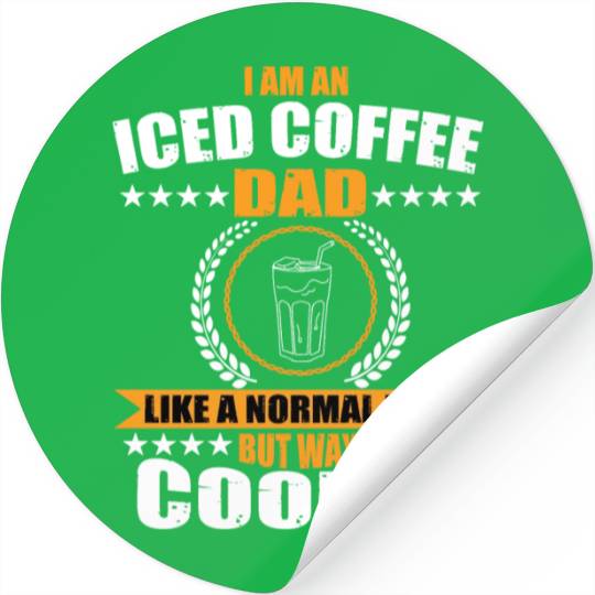 Iced Coffee Dad Outfit For Father's Day Stickers