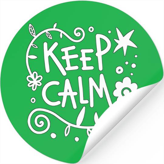 keep calm green 80s humor Stickers