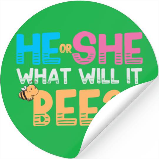 Gender Reveal Bee green Stickers