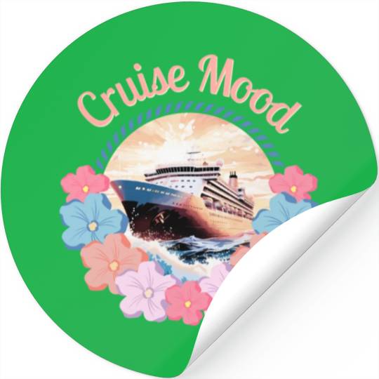Cruise Mood design with cruise ship and flowers Stickers