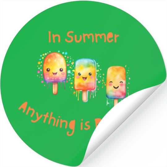 In Summer, Anything is Popsicle Stickers