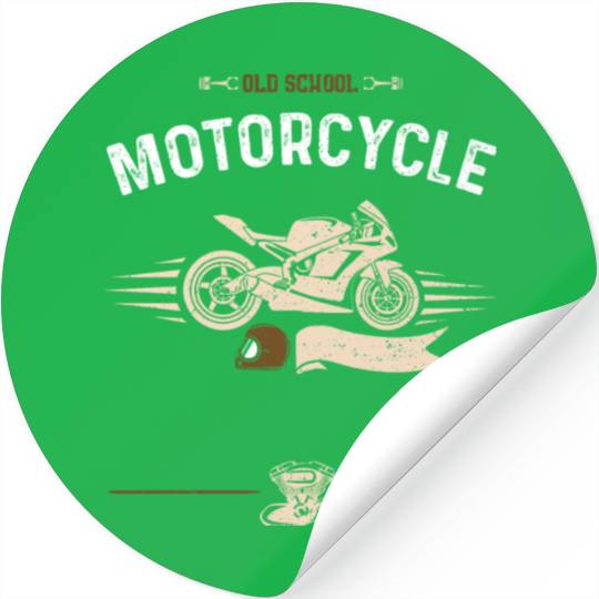 Old School Motorcycle - Motorcycle Stickers