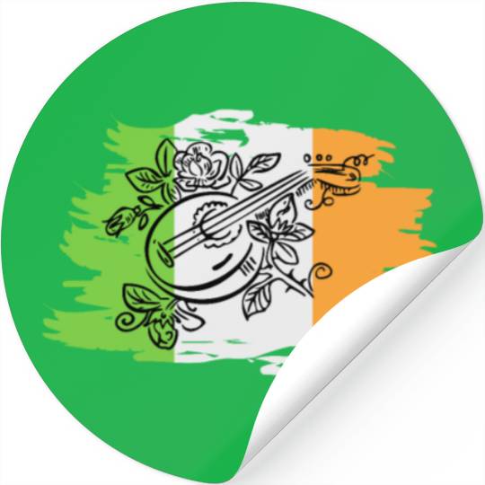 Irish Bouzouki Instrument Greek Stickers