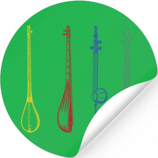 Irish Bouzouki Instrument Greek Stickers