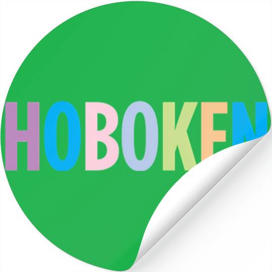 Hoboken New Jersey Colorful Type Stickers