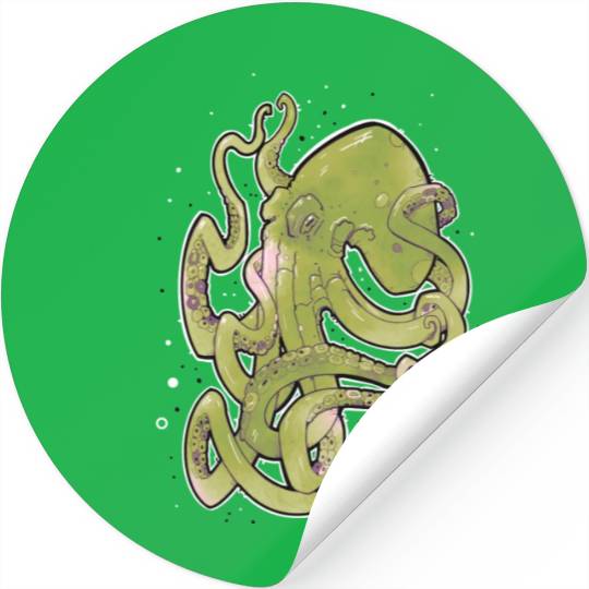 Green Octopus Stickers