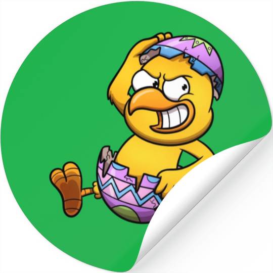 Running Little Chick In An Easter Egg Stickers