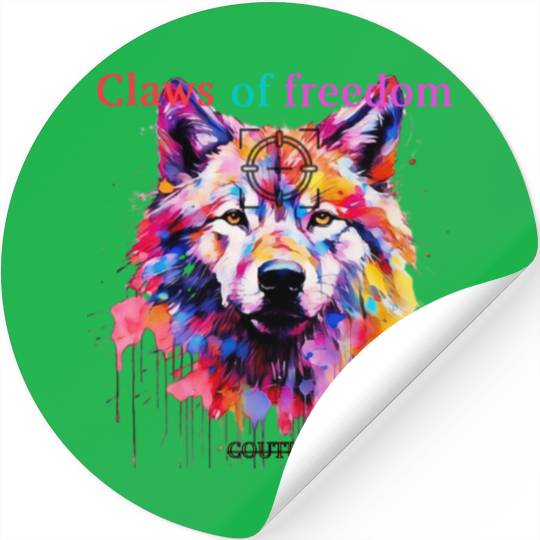 Lone Wolf in Multicolor Stickers