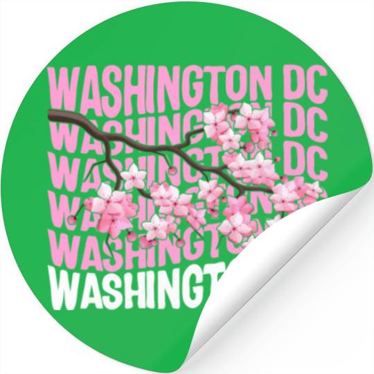 Washington DC Stickers, Cherry Blossom Floral Pop