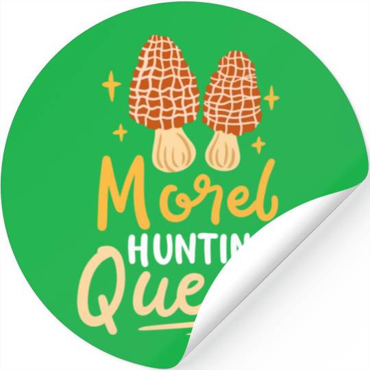 Morel Hunting Mushroom green Stickers