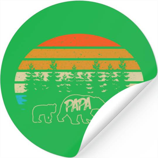 Papa Bear With Three Bear Cubs Stickers