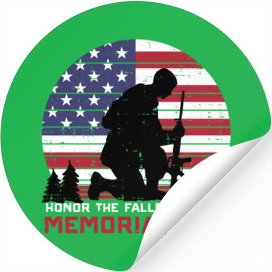 Honor The Fallen Heroes Memorial Day Us Flag Stickers