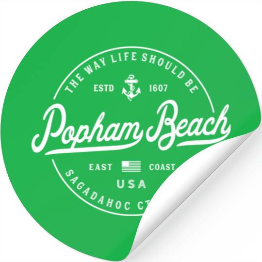 Nautical Anchor Popham Beach Maine Travel Vacation Stickers