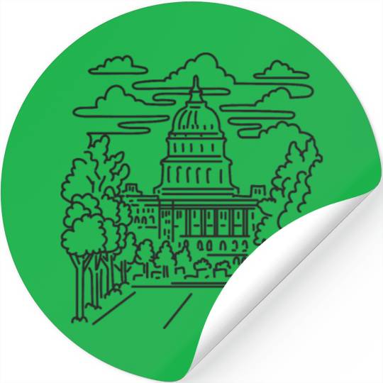 Capitol Building Washington DC USA Mono Line Art Stickers