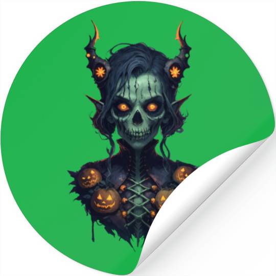Halloween Zombie Witch RPG Game Style Stickers