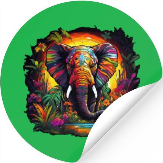Elephant in the djungle Stickers