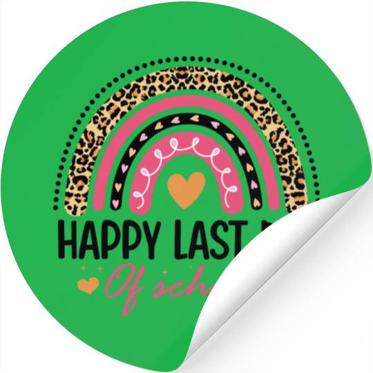 Leopard Rainbow Last Day Of School Teacher Stickers
