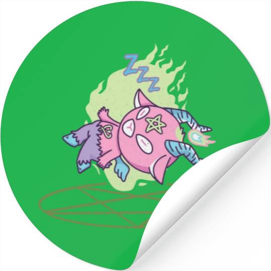 Devil sleeps during summoning Stickers