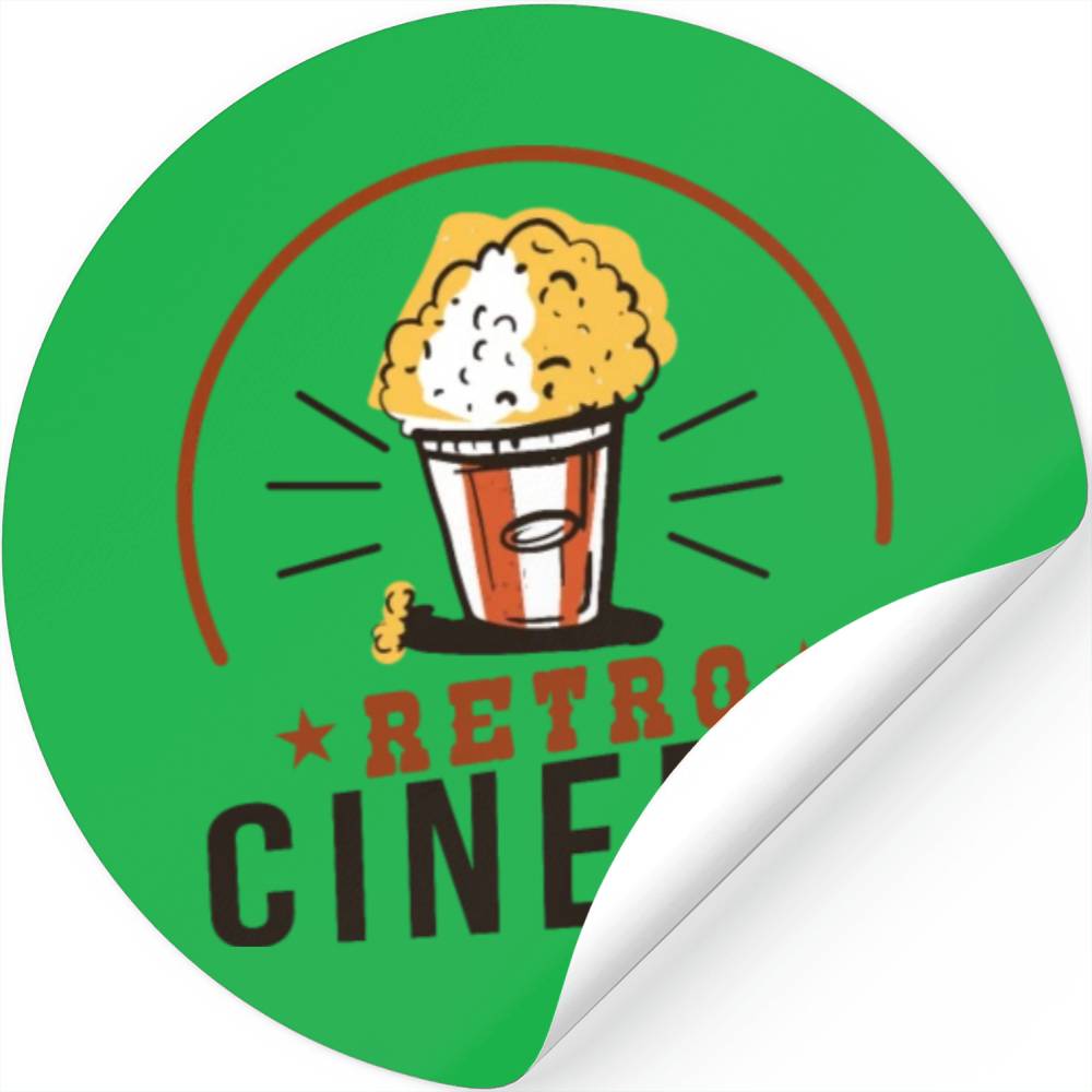 Retro Cinema Popcorn Stickers