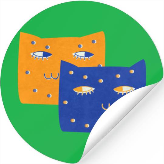 Cat Minimalist Painting Inspired Stickers