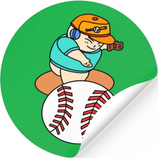 Cute Chibi Baseball Pitcher Stickers