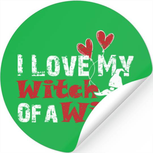Funny I Love My Witch Wife Halloween For Husband Stickers