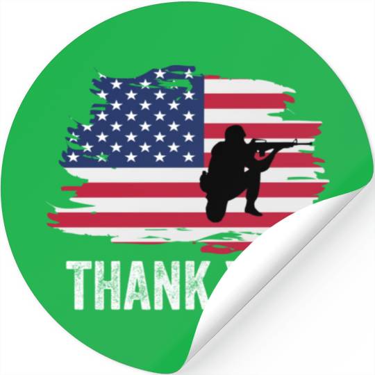 Thank You Us Flag Memorial Day Stickers