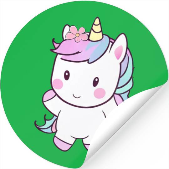 Cute Dancing Unicorn, Joyful Fantasy Design Stickers