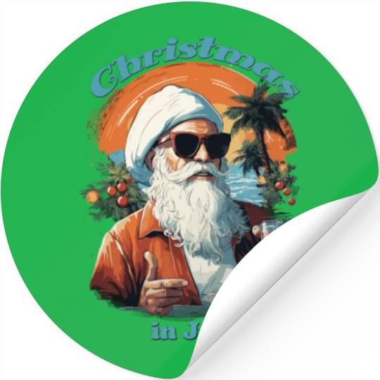 Beachside Santa | "Christmas in July" Festive Stickers