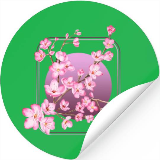Cherry Blossom Stickers, Pink Sakura Kawaii