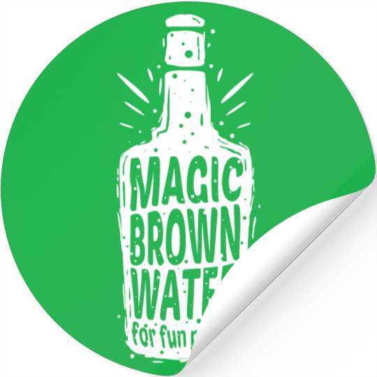 Bourbon Bottle Magic Brown Water For Fun People Stickers