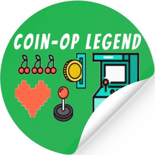 Coin Op Legend Arcade Gaming 80s Retro Gamer Stickers