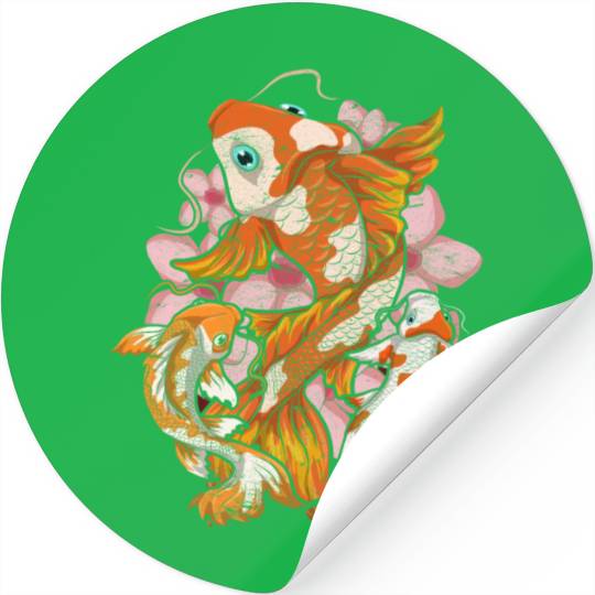 Cherry Blossom Nishikigoi Gift Sakura Koi Carp Stickers