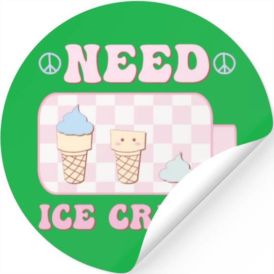 Need Ice Cream, Happy Summer Holiday Stickers