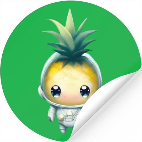 Kawaii astronauts pineapple Stickers