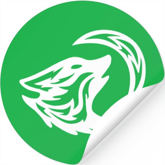 Tribal White Howling Wolf Tattoo 70s Stickers