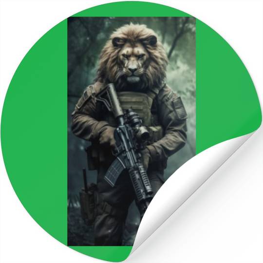 Lion soldier of war Stickers