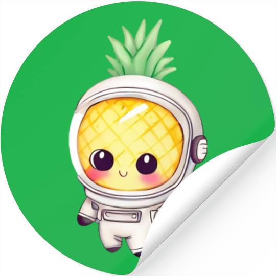 Kawaii astronauts pineapple Stickers