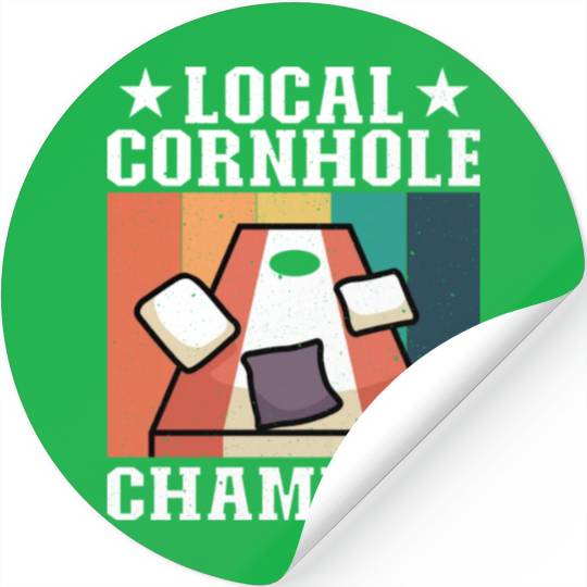 Local Cornhole Champion Bean Bag Lover Stickers