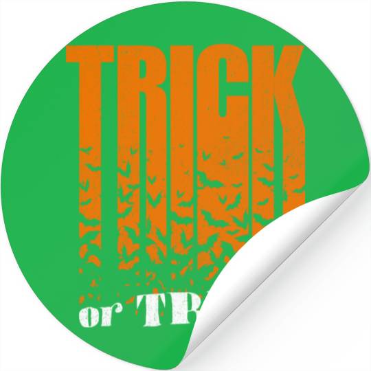 Trick Or Treat Bats Lettering Stickers