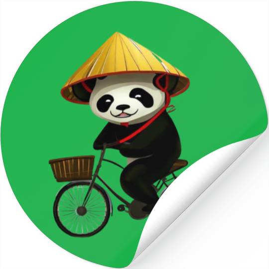 Panda Biking Stickers
