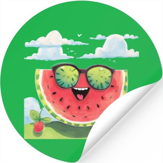 Cute Watermelon Party Summer Melon Fruit Stickers