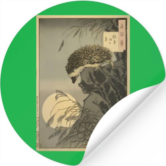 Japanese Hedgehog Hedgehog Princess Moon Stickers