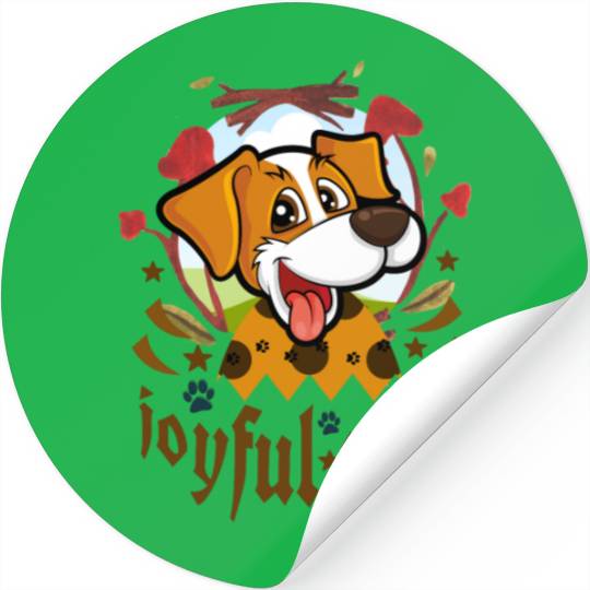 joyful pup Stickers