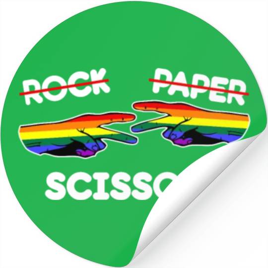 Rock Paper Scissors Funny Lesbian Pride LGBT Pun Stickers
