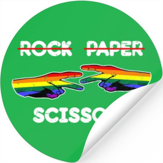 Rock Paper Scissors Funny Lesbian Pride LGBT Cool Stickers