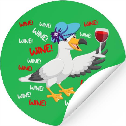 Seagull Stickers Wine Lover North German Seagulls