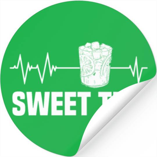 Great Sweet Tea Glass Heartbeat Motif Stickers