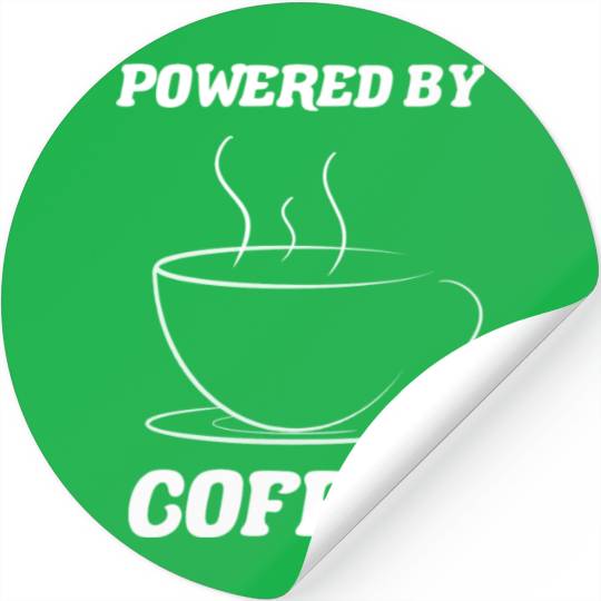 Coffee Lover Powered By Coffee Funny Coffee Lover Stickers