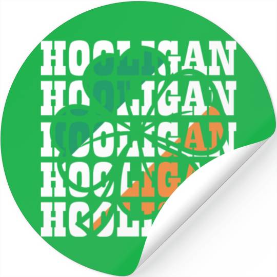 Hooligan Irish Flag Clover Leaf Stickers